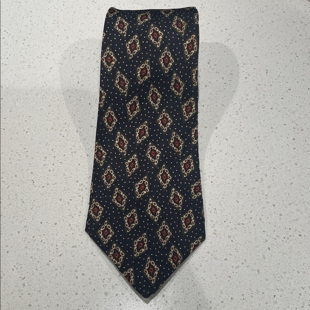 CHANEL PARIS - Dark Navy and Gold Paisley diamonds.